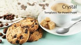  Presentation with hot and cold coffee cup - PPT theme with cup of coffee and tasty background and a  colored foreground