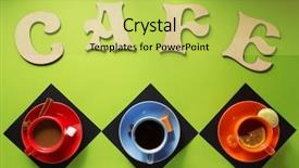  Presentation with tea and coffee - Presentation design consisting of cup of coffee and tea background and a yellow colored foreground