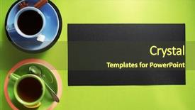  Presentation with tea coffee - Audience pleasing presentation theme consisting of cup of coffee and tea backdrop and a tawny brown colored foreground