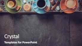  Presentation with tea coffee - Audience pleasing slide deck consisting of cup of coffee and tea backdrop and a dark gray colored foreground