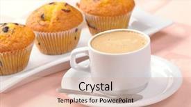  Presentation with coffee cup - Slide deck featuring cup of coffee and three background and a  colored foreground