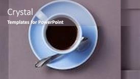  Presentation with cup coffee - Slides having cup-of-coffee-at-grey background and a gray colored foreground