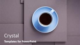  Presentation with grey wood texture and - Audience pleasing theme consisting of cup-of-coffee-at-grey backdrop and a gray colored foreground