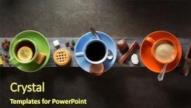  Presentation with tea cup - Beautiful theme featuring cup of coffee cacao backdrop and a wine colored foreground