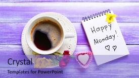  Presentation with candy cane - Presentation design having cup of coffee chocolate candy background and a light blue colored foreground