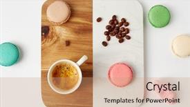  Presentation with cafe - Amazing slide set having cup of coffee colorful french backdrop and a coral colored foreground