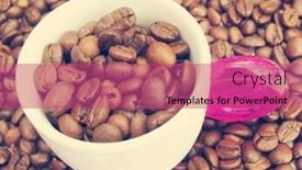  Presentation with pastel coffee - Colorful slide deck enhanced with cup of coffee contains lot of beans in pastel colors backdrop and a coral colored foreground