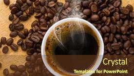  Presentation with coffee beans - Slide deck consisting of cup-of-coffee-full background and a tawny brown colored foreground