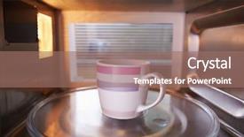  Presentation with coffee cup - Amazing PPT layouts having cup of coffee inside microwave backdrop and a coral colored foreground
