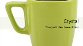  Presentation with coffee cup - Beautiful presentation featuring cup of coffee isolated backdrop and a yellow colored foreground