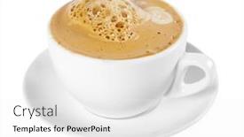 Presentation with cup coffee - PPT theme with cup-of-coffee-isolated background and a  colored foreground