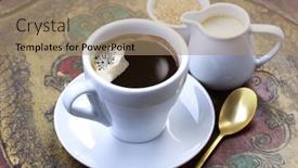  Presentation with cup coffee - Audience pleasing slide deck consisting of cup-of-coffee-jug backdrop and a  colored foreground