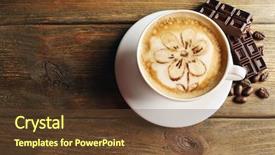  Presentation with matcha latte latte art - Presentation theme consisting of cup of coffee latte art background and a tawny brown colored foreground