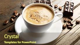  Presentation with matcha latte latte art - Cool new slide deck with cup of coffee latte art backdrop and a tawny brown colored foreground