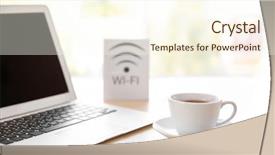  Presentation with pen laptop coffee cup clips - Slides having cup of coffee near laptop background and a cream colored foreground