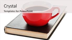  Presentation with coffee book - Audience pleasing PPT layouts consisting of cup of coffee on book backdrop and a white colored foreground
