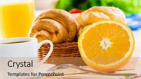  Presentation with coffee cup diary - Theme having cup of coffee on breakfast background and a  colored foreground