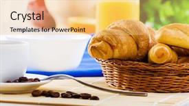  Presentation with pen laptop coffee cup clips - Slide set having cup of coffee on breakfast background and a yellow colored foreground