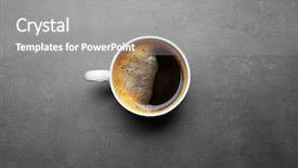  Presentation with cup coffee - Cool new PPT theme with cup of coffee on grey backdrop and a gray colored foreground
