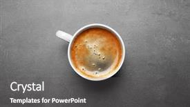  Presentation with coffee cup - Cool new PPT theme with cup of coffee on grey backdrop and a dark gray colored foreground