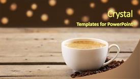  Presentation with ingredients brown sugar coffee beans - Amazing presentation having cup of coffee on table backdrop and a  colored foreground