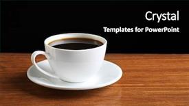  Presentation with coffee cup - Presentation theme consisting of cup of coffee on table background and a black colored foreground