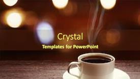  Presentation with cup coffee - Theme enhanced with cup-of-coffee-on-table background and a tawny brown colored foreground