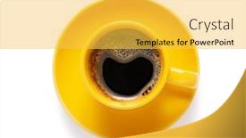  Presentation with coffee cup - PPT theme consisting of cup-of-coffee-on-white background and a  colored foreground