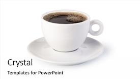  Presentation with cup coffee - Beautiful theme featuring cup of coffee on white backdrop and a white colored foreground