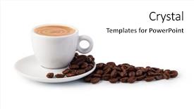  Presentation with coffee cup - Colorful slide deck enhanced with cup of coffee on white backdrop and a white colored foreground
