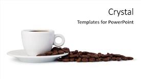  Presentation with coffee beans on a white - PPT layouts consisting of cup of coffee on white background and a white colored foreground