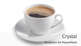  Presentation with coffee beans on a white - Cool new slides with cup of coffee on white backdrop and a light gray colored foreground