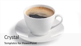  Presentation with coffee cup - Beautiful PPT theme featuring cup of coffee on white backdrop and a white colored foreground