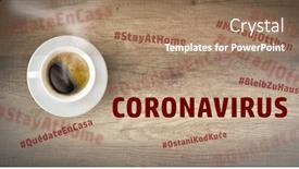  Presentation with virus disease - Amazing presentation design having cup-of-coffee-on-wooden backdrop and a coral colored foreground