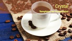  Presentation with hot and cold coffee cup - Beautiful presentation featuring cup of coffee on wooden backdrop and a  colored foreground