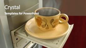  Presentation with coffee cup diary - Colorful PPT theme enhanced with cup of coffee open cdrom backdrop and a violet colored foreground