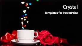  Presentation with element - Cool new slide deck with black background with heart backdrop and a black colored foreground