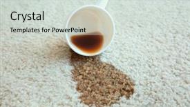  Presentation with white pills spilled from pills - PPT theme having cup of coffee spilled background and a soft green colored foreground