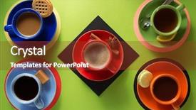  Presentation with cacao - Colorful PPT layouts enhanced with cup of coffee tea backdrop and a tawny brown colored foreground