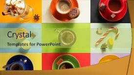  Presentation with coffee borders - Slides having cup of coffee tea background and a yellow colored foreground