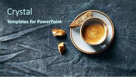  Presentation with almond - Slide set featuring cup-of-coffee-with-almond background and a ocean colored foreground