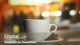  Presentation with coffee beans - Presentation theme consisting of cup of coffee with beans background and a tawny brown colored foreground