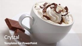  Presentation with coffee chocolate - Beautiful presentation theme featuring cup of coffee with chocolate backdrop and a violet colored foreground