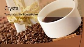  Presentation with cinnamon - Audience pleasing PPT layouts consisting of cup of coffee with cinnamon backdrop and a coral colored foreground