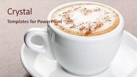  Presentation with hot and cold coffee cup - Slides with cup of coffee with cinnamon background and a  colored foreground