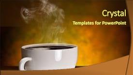  Presentation with coffee beans - Amazing presentation theme having cup of coffee with coffee backdrop and a tawny brown colored foreground