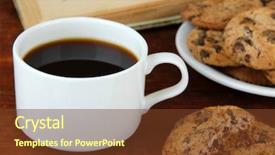 Presentation with coffee book - Beautiful presentation featuring cup of coffee with cookies and book on wooden background backdrop and a tawny brown colored foreground