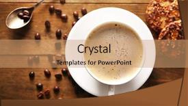  Presentation with coffee beans - Colorful presentation enhanced with cup of coffee with cookies backdrop and a  colored foreground