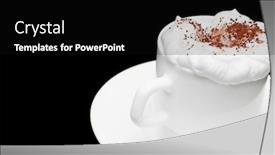  Presentation with cup coffee - Audience pleasing slides consisting of cup-of-coffee-with-cream backdrop and a black colored foreground