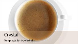  Presentation with foam - Audience pleasing slide deck consisting of cup of coffee with foam on light background backdrop and a coral colored foreground